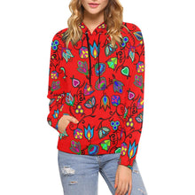 Load image into Gallery viewer, Indigenous Paisley - Dahlia All Over Print Hoodie for Women (USA Size) (Model H13) All Over Print Hoodie for Women (H13) e-joyer 
