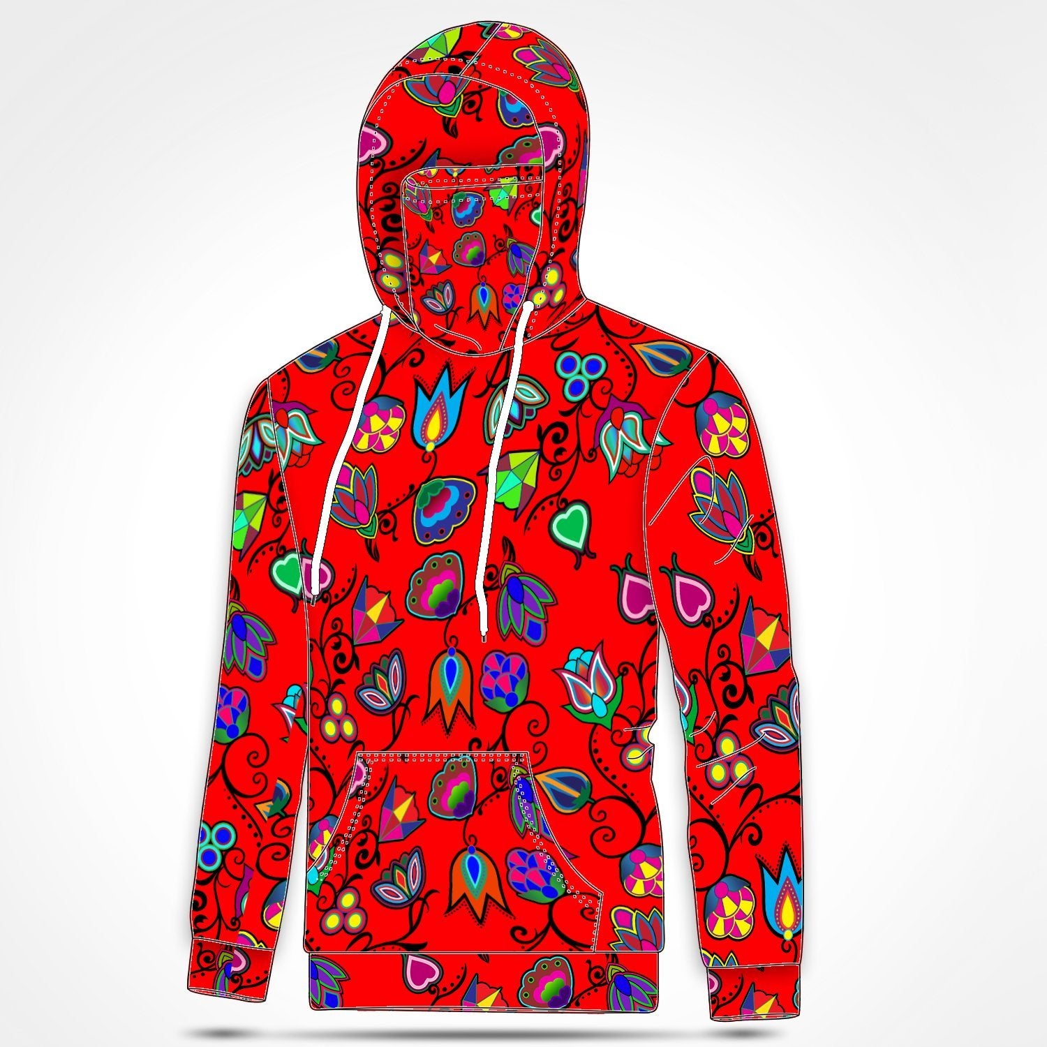 Indigenous Paisley Dahlia Hoodie with Face Cover 49 Dzine 