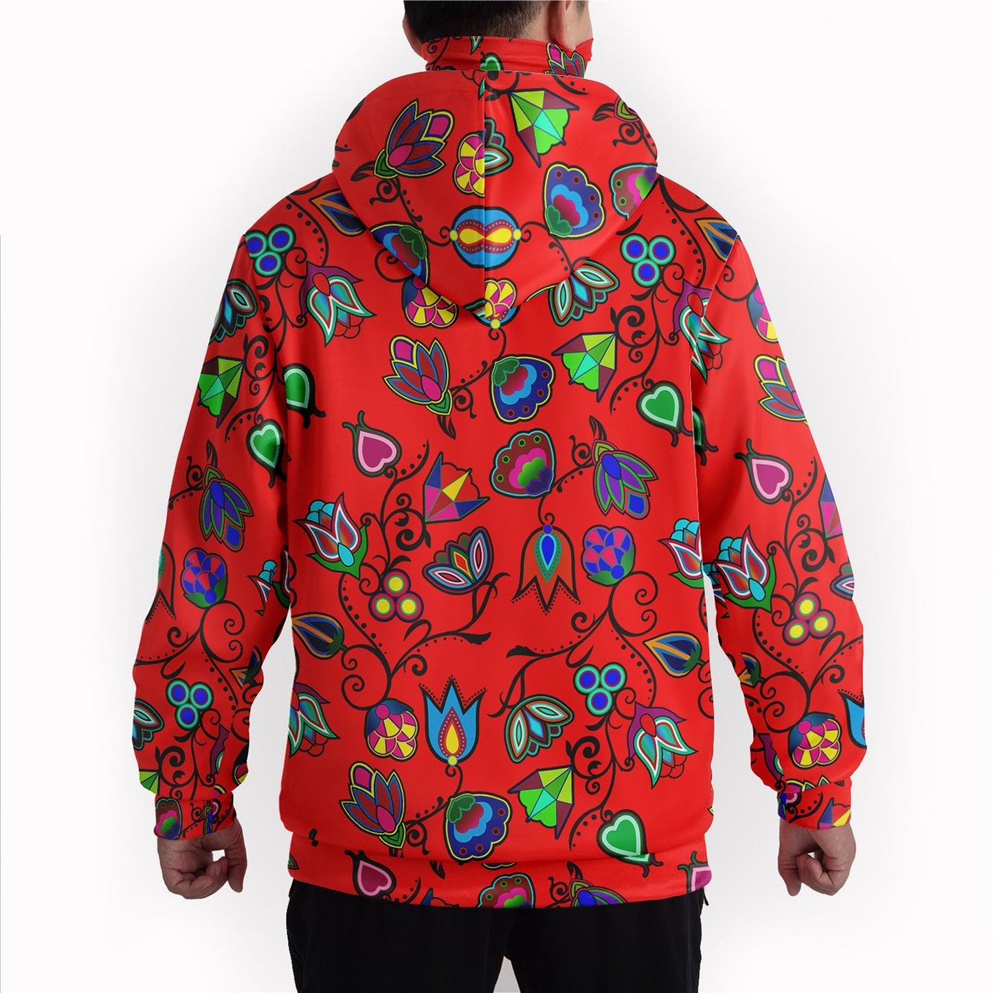 Indigenous Paisley Dahlia Hoodie with Face Cover 49 Dzine 