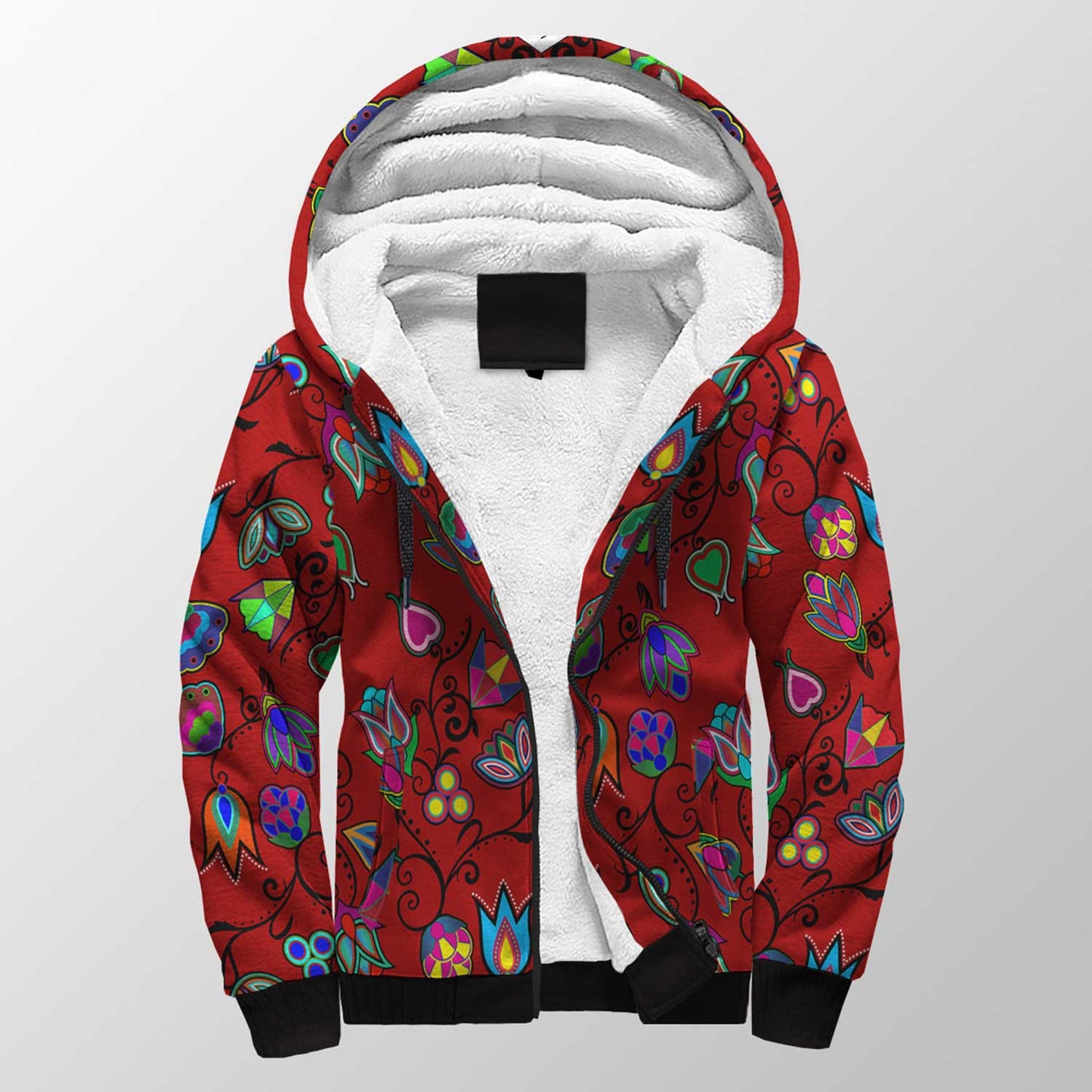 Indigenous Paisley Dahlia Sherpa Hoodie 49 Dzine 