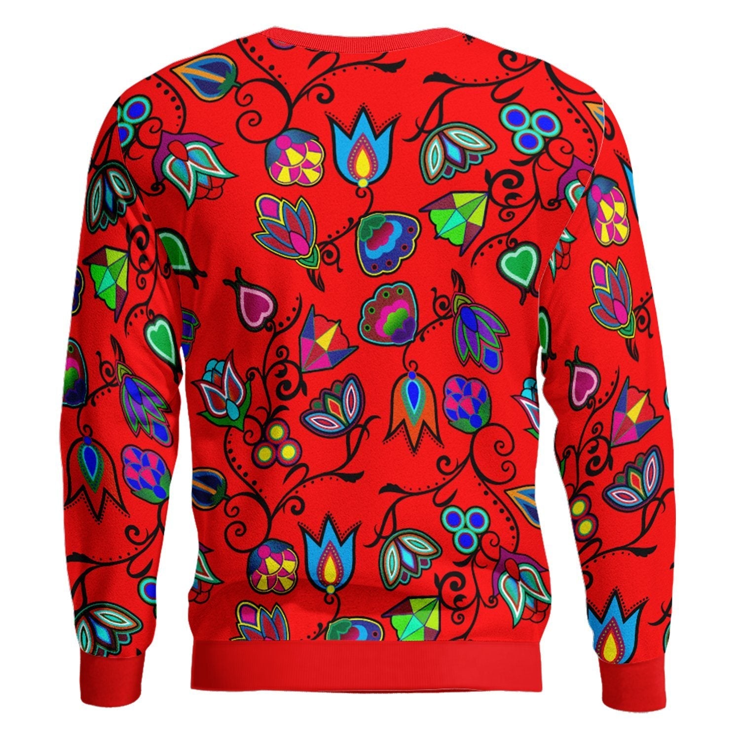 Indigenous Paisley Dahlia Unisex Crewneck Long Sleeve Top 49 Dzine 