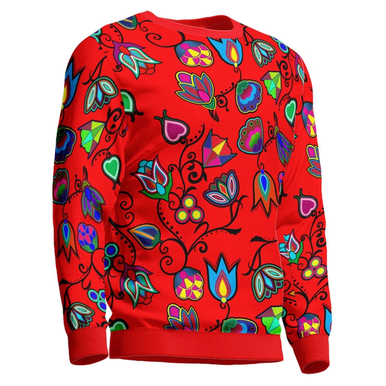 Indigenous Paisley Dahlia Unisex Crewneck Long Sleeve Top 49 Dzine 