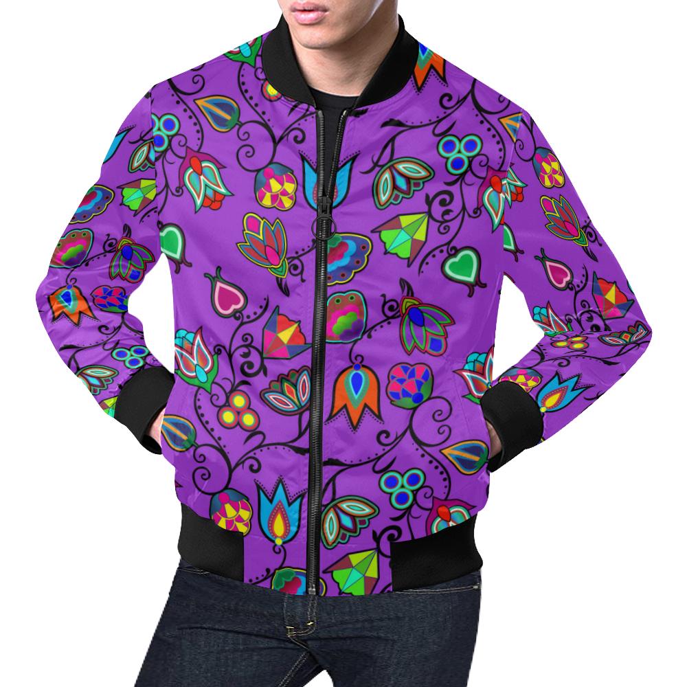 Indigenous Paisley - Dark Orchid All Over Print Bomber Jacket for Men/Large Size (Model H19) All Over Print Bomber Jacket for Men/Large (H19) e-joyer 