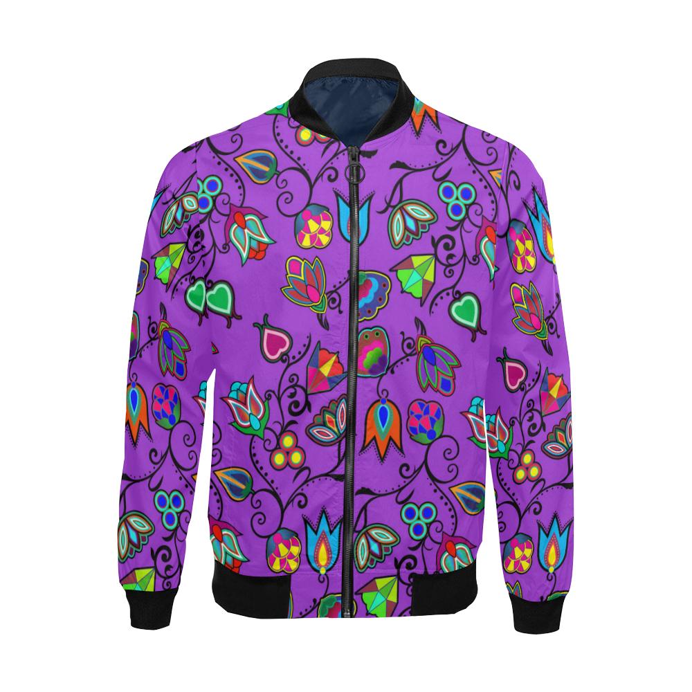 Indigenous Paisley - Dark Orchid All Over Print Bomber Jacket for Men/Large Size (Model H19) All Over Print Bomber Jacket for Men/Large (H19) e-joyer 