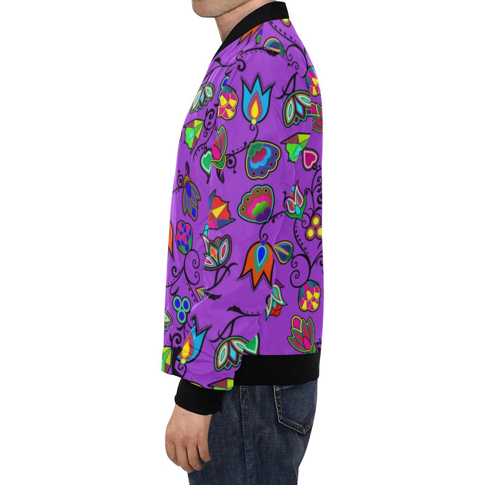 Indigenous Paisley - Dark Orchid All Over Print Bomber Jacket for Men/Large Size (Model H19) All Over Print Bomber Jacket for Men/Large (H19) e-joyer 