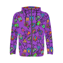 Load image into Gallery viewer, Indigenous Paisley - Dark Orchid All Over Print Full Zip Hoodie for Men (Model H14) All Over Print Full Zip Hoodie for Men (H14) e-joyer 
