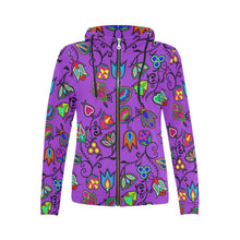 Load image into Gallery viewer, Indigenous Paisley - Dark Orchid All Over Print Full Zip Hoodie for Women (Model H14) All Over Print Full Zip Hoodie for Women (H14) e-joyer 
