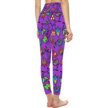 Load image into Gallery viewer, Indigenous Paisley Dark Orchid All Over Print High-Waisted Leggings (Model L36) High-Waisted Leggings (L36) e-joyer 
