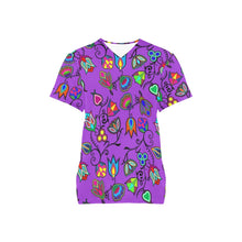 Load image into Gallery viewer, Indigenous Paisley Dark Orchid All Over Print Scrub Top Scrub Top e-joyer 
