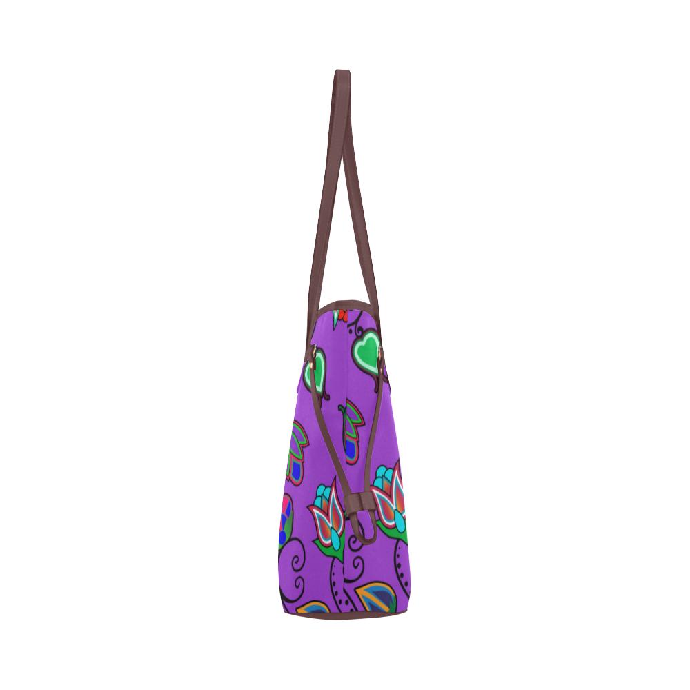 Indigenous Paisley - Dark Orchid Clover Canvas Tote Bag (Model 1661) Clover Canvas Tote Bag (1661) e-joyer 