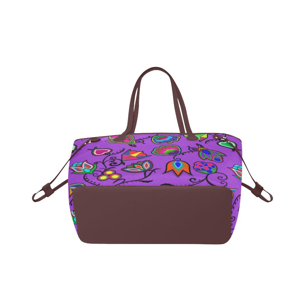 Indigenous Paisley - Dark Orchid Clover Canvas Tote Bag (Model 1661) Clover Canvas Tote Bag (1661) e-joyer 