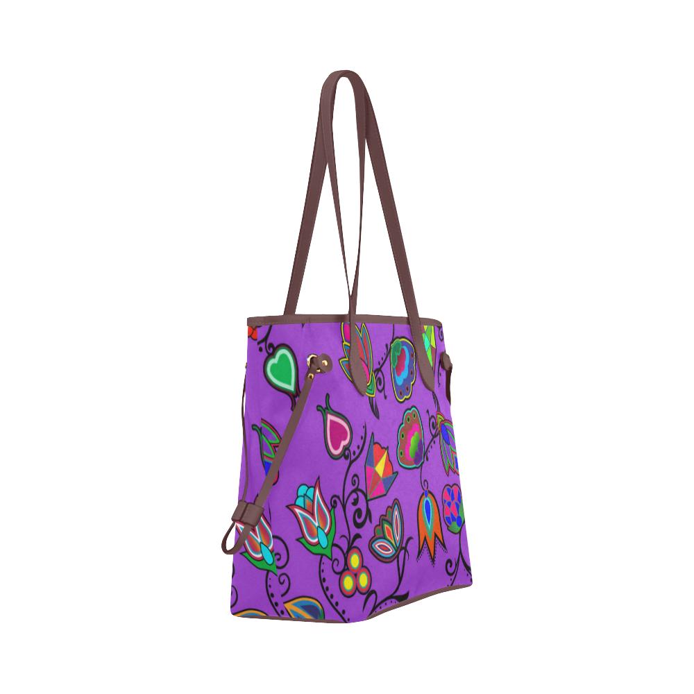 Indigenous Paisley - Dark Orchid Clover Canvas Tote Bag (Model 1661) Clover Canvas Tote Bag (1661) e-joyer 