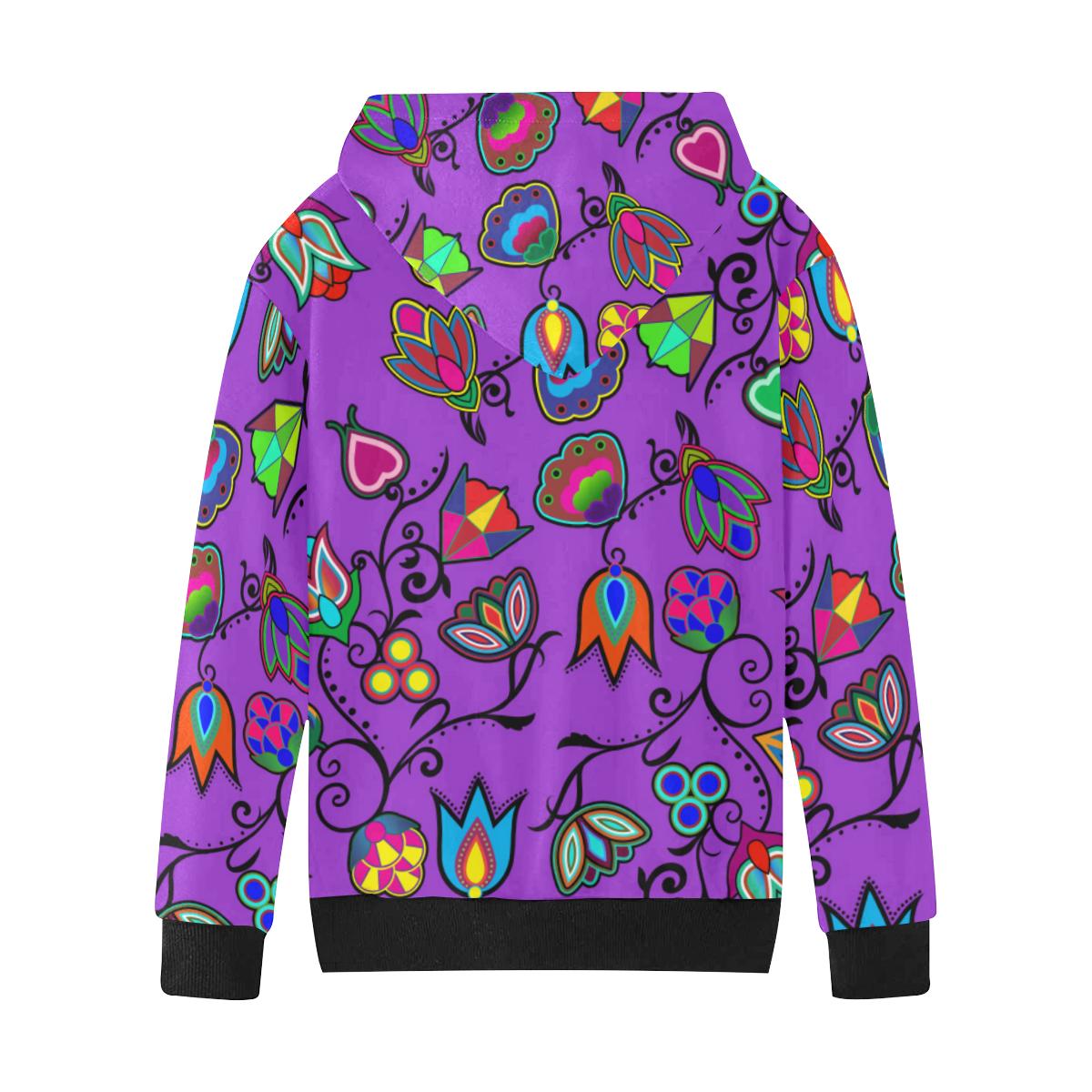 Indigenous Paisley Dark Orchid Kids' All Over Print Hoodie (Model H38) Kids' AOP Hoodie (H38) e-joyer 