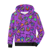 Load image into Gallery viewer, Indigenous Paisley Dark Orchid Kids&#39; All Over Print Hoodie (Model H38) Kids&#39; AOP Hoodie (H38) e-joyer 
