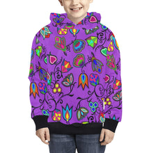 Load image into Gallery viewer, Indigenous Paisley Dark Orchid Kids&#39; All Over Print Hoodie (Model H38) Kids&#39; AOP Hoodie (H38) e-joyer 
