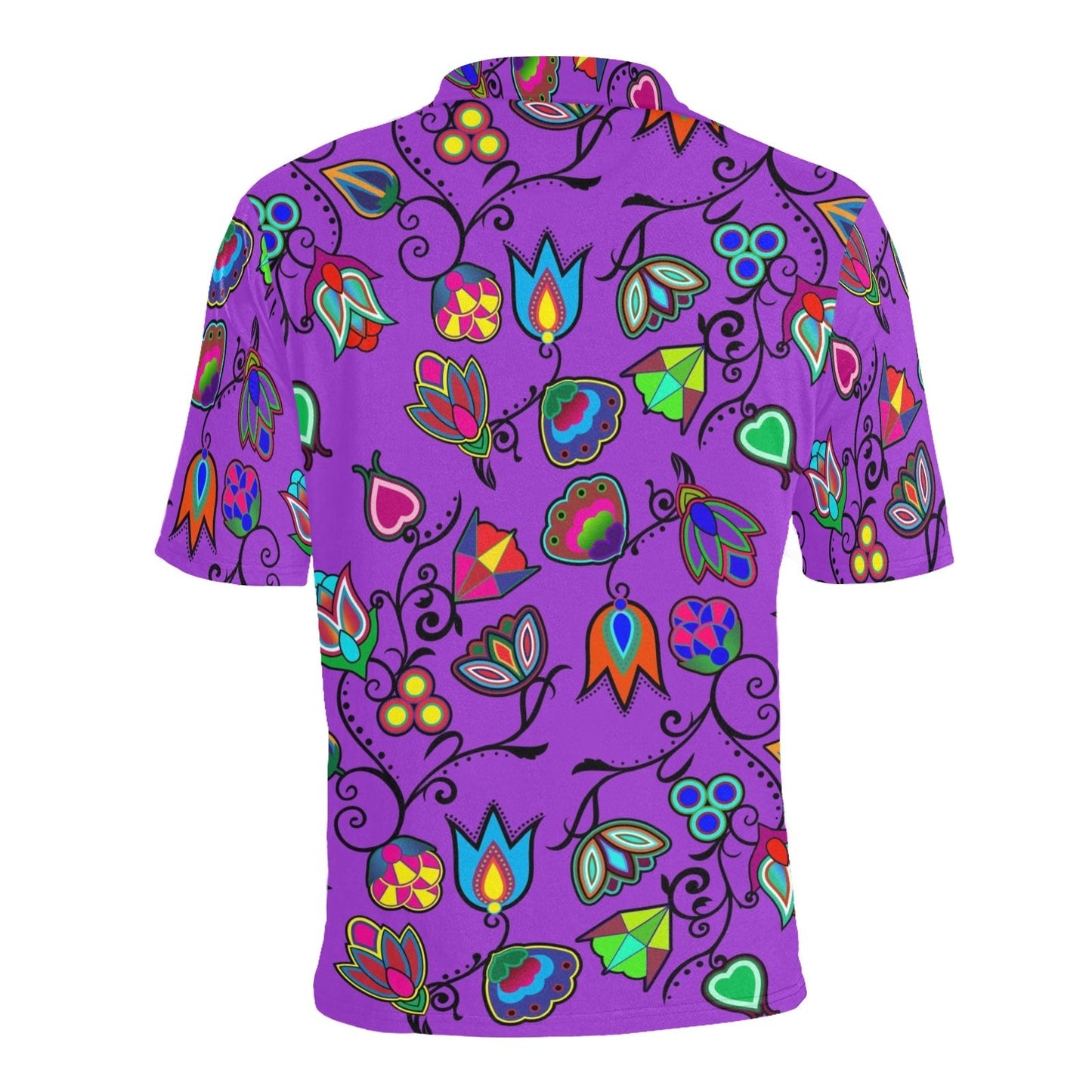 Indigenous Paisley Dark Orchid Men's All Over Print Polo Shirt (Model T55) Men's Polo Shirt (Model T55) e-joyer 