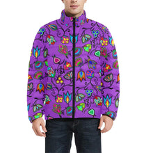 Load image into Gallery viewer, Indigenous Paisley - Dark Orchid Men&#39;s Stand Collar Padded Jacket (Model H41) Men&#39;s Stand Collar Padded Jacket (H41) e-joyer 
