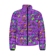 Load image into Gallery viewer, Indigenous Paisley - Dark Orchid Men&#39;s Stand Collar Padded Jacket (Model H41) Men&#39;s Stand Collar Padded Jacket (H41) e-joyer 
