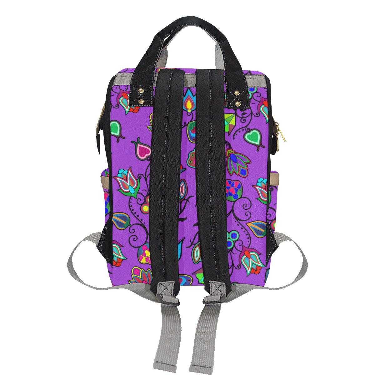 Indigenous Paisley - Dark Orchid Multi-Function Diaper Backpack (Model 1688) Diaper Backpack (1688) e-joyer 