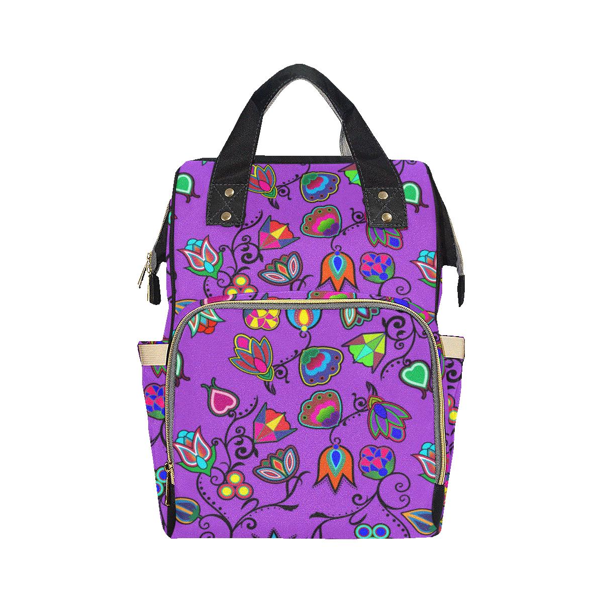 Indigenous Paisley - Dark Orchid Multi-Function Diaper Backpack (Model 1688) Diaper Backpack (1688) e-joyer 