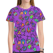 Load image into Gallery viewer, Indigenous Paisley - Dark Orchid New All Over Print T-shirt for Women (Model T45) New All Over Print T-shirt for Women (T45) e-joyer 
