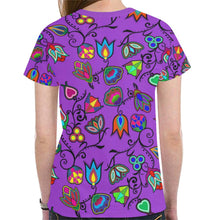 Load image into Gallery viewer, Indigenous Paisley - Dark Orchid New All Over Print T-shirt for Women (Model T45) New All Over Print T-shirt for Women (T45) e-joyer 
