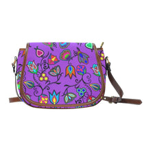 Load image into Gallery viewer, Indigenous Paisley - Dark Orchid Saddle Bag/Large (Model 1649) Saddle Bag/Large e-joyer 
