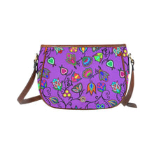 Load image into Gallery viewer, Indigenous Paisley - Dark Orchid Saddle Bag/Large (Model 1649) Saddle Bag/Large e-joyer 
