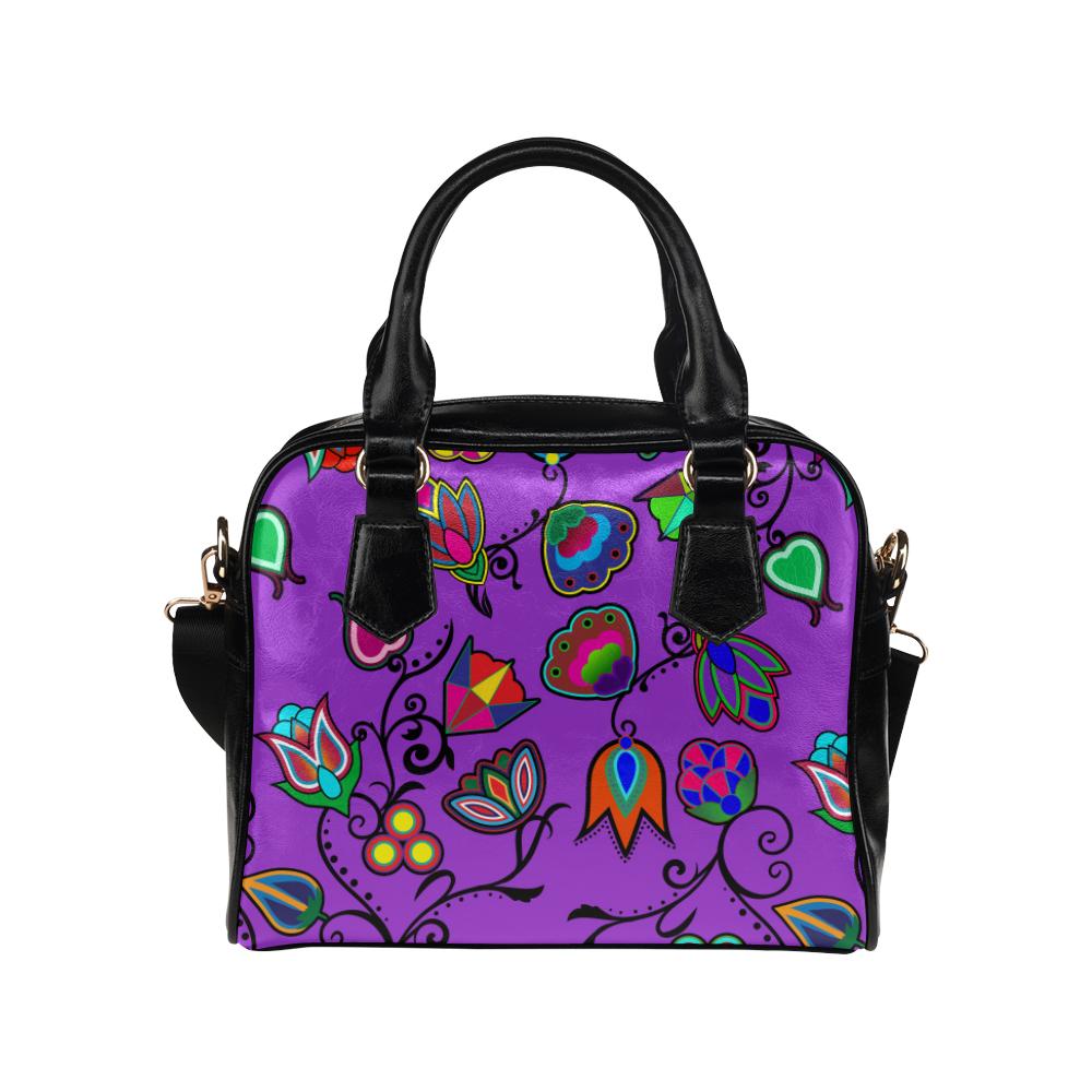 Indigenous Paisley Dark Orchid Shoulder Bag by 49 Dzine