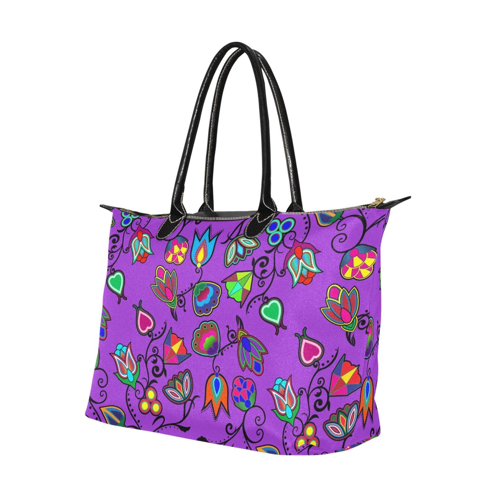 Indigenous Paisley Dark Orchid Single-Shoulder Lady Handbag (Model 1714) bag e-joyer 