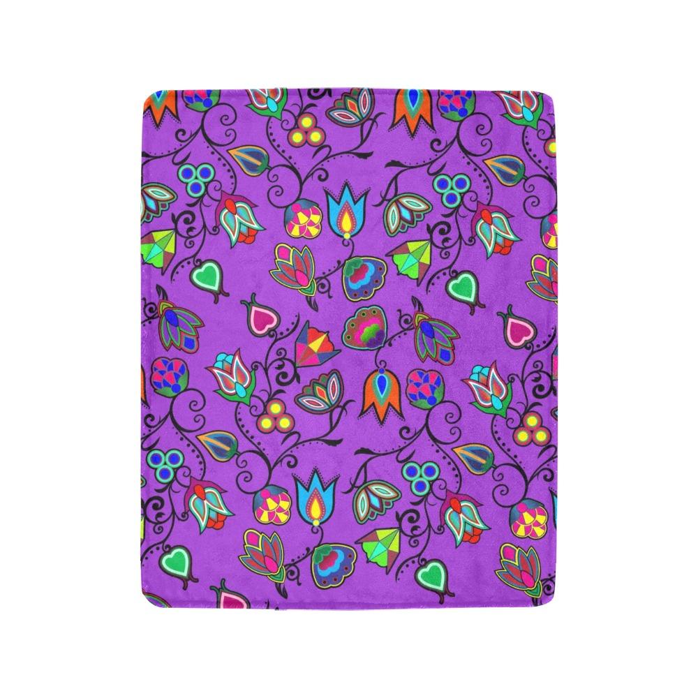 Indigenous Paisley Dark Orchid Small Micro Fleece Blanket by 49 Dzine