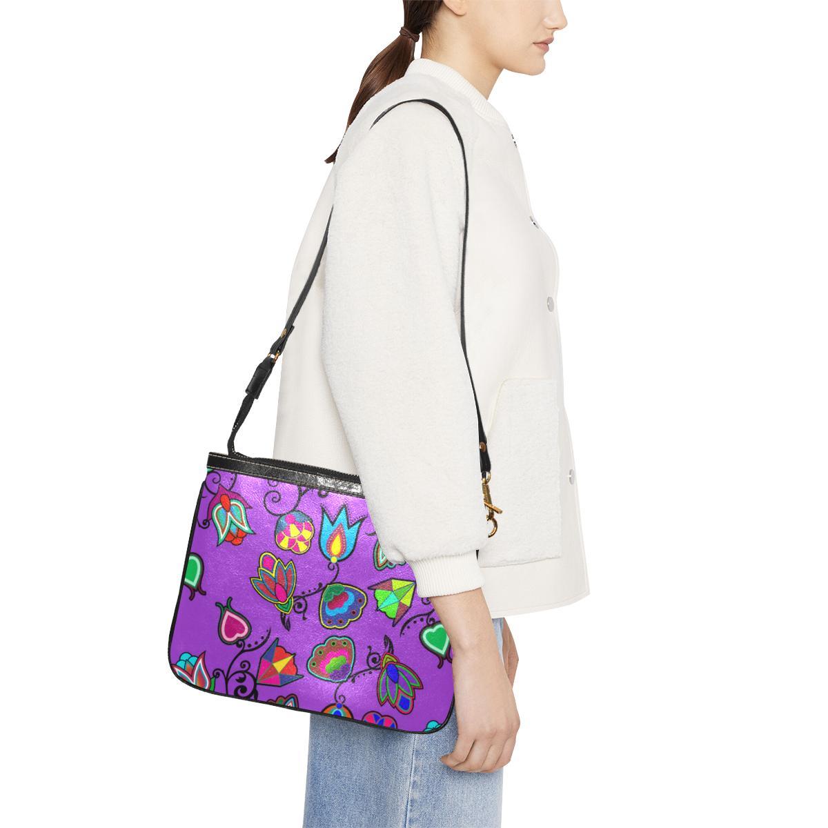 Indigenous Paisley - Dark Orchid Small Shoulder Bag (Model 1710) Small Shoulder Bag (1710) e-joyer 