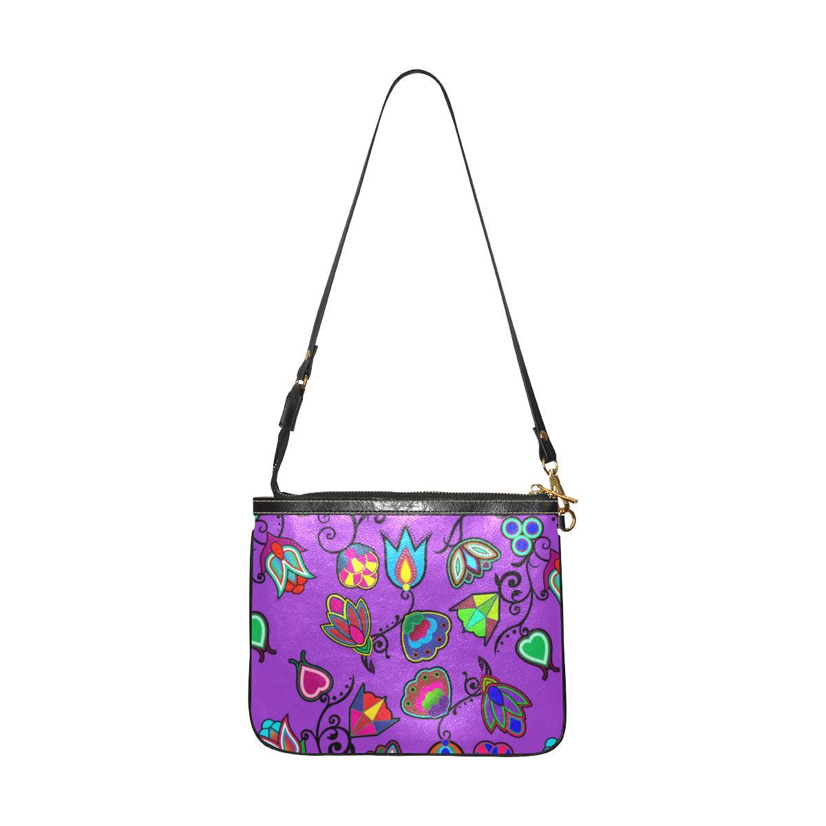 Indigenous Paisley - Dark Orchid Small Shoulder Bag (Model 1710) Small Shoulder Bag (1710) e-joyer 