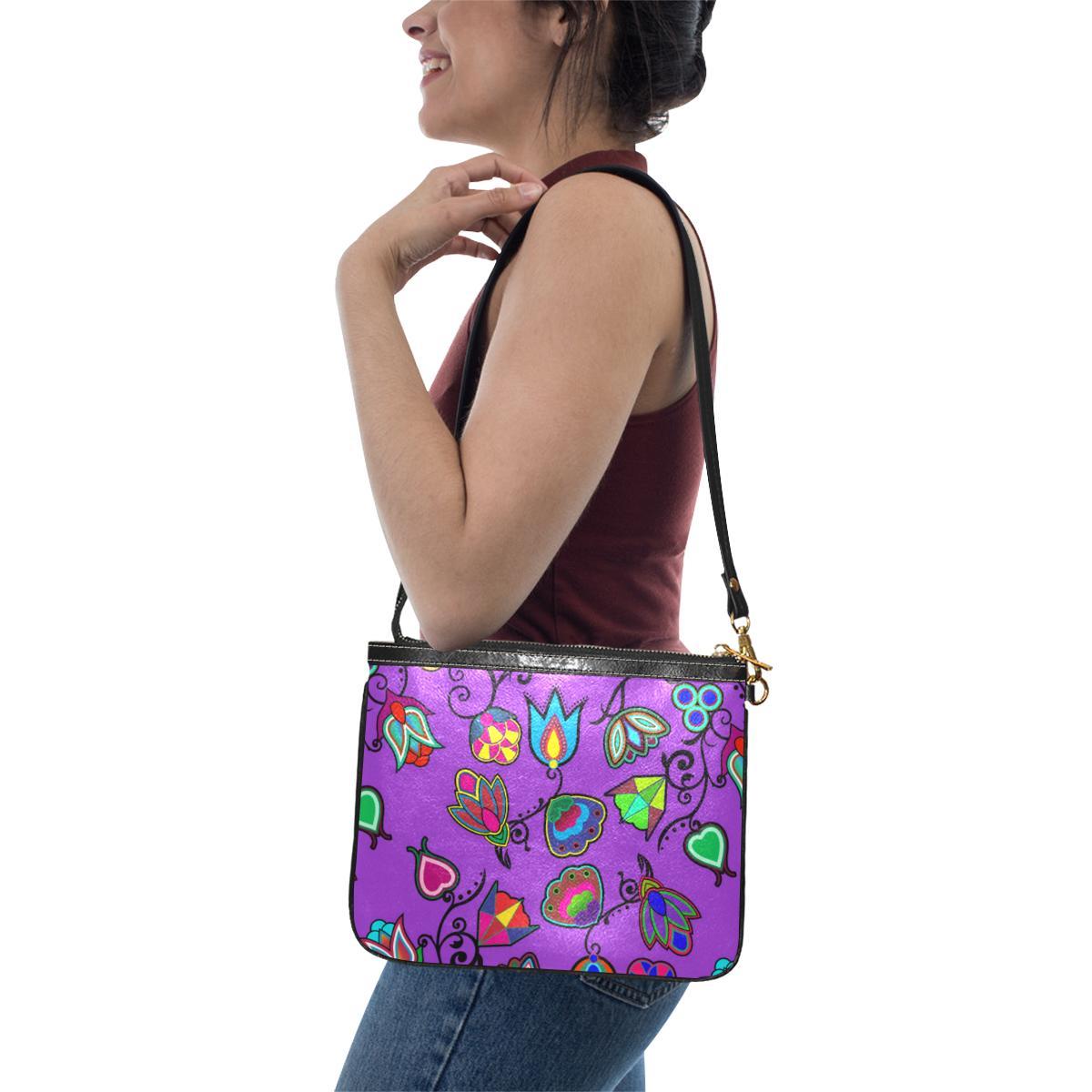 Indigenous Paisley - Dark Orchid Small Shoulder Bag (Model 1710) Small Shoulder Bag (1710) e-joyer 