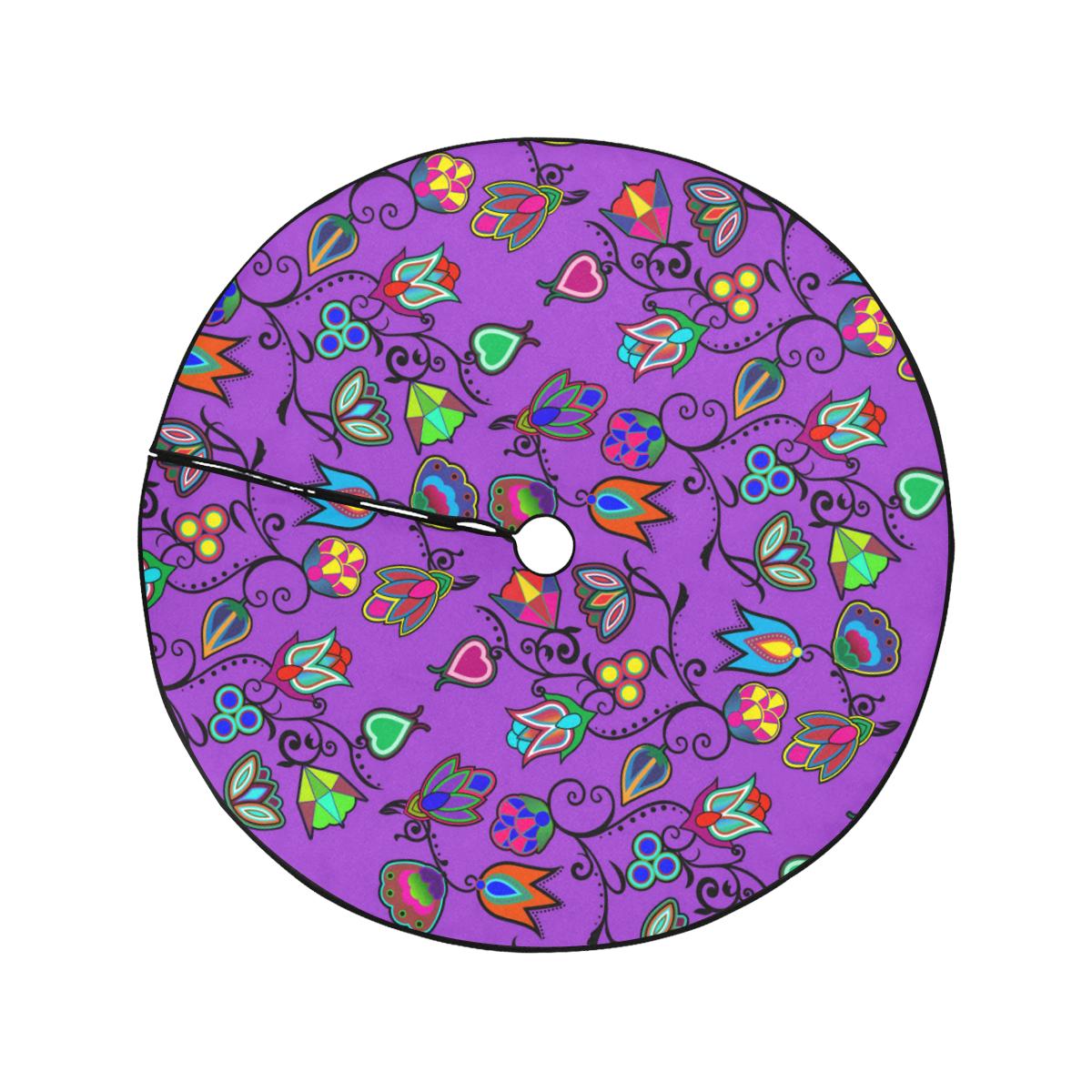 Indigenous Paisley Dark Orchid Tree Skirt by 49 Dzine