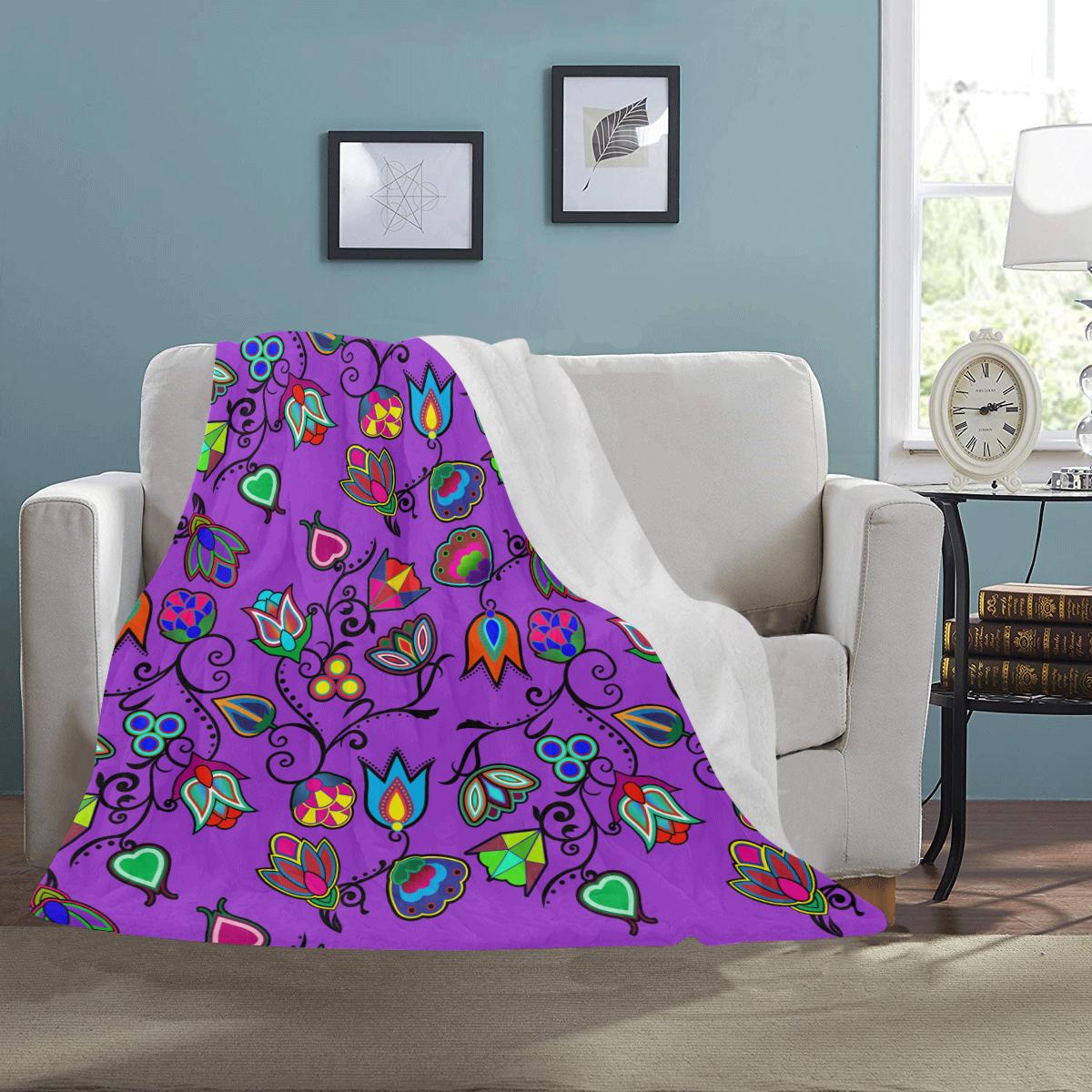 Indigenous Paisley - Dark Orchid Ultra-Soft Micro Fleece Blanket 50"x60" Ultra-Soft Blanket 50''x60'' e-joyer 