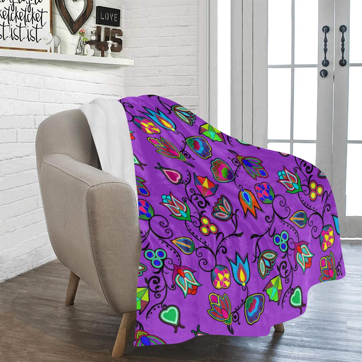 Indigenous Paisley - Dark Orchid Ultra-Soft Micro Fleece Blanket 50"x60" Ultra-Soft Blanket 50''x60'' e-joyer 