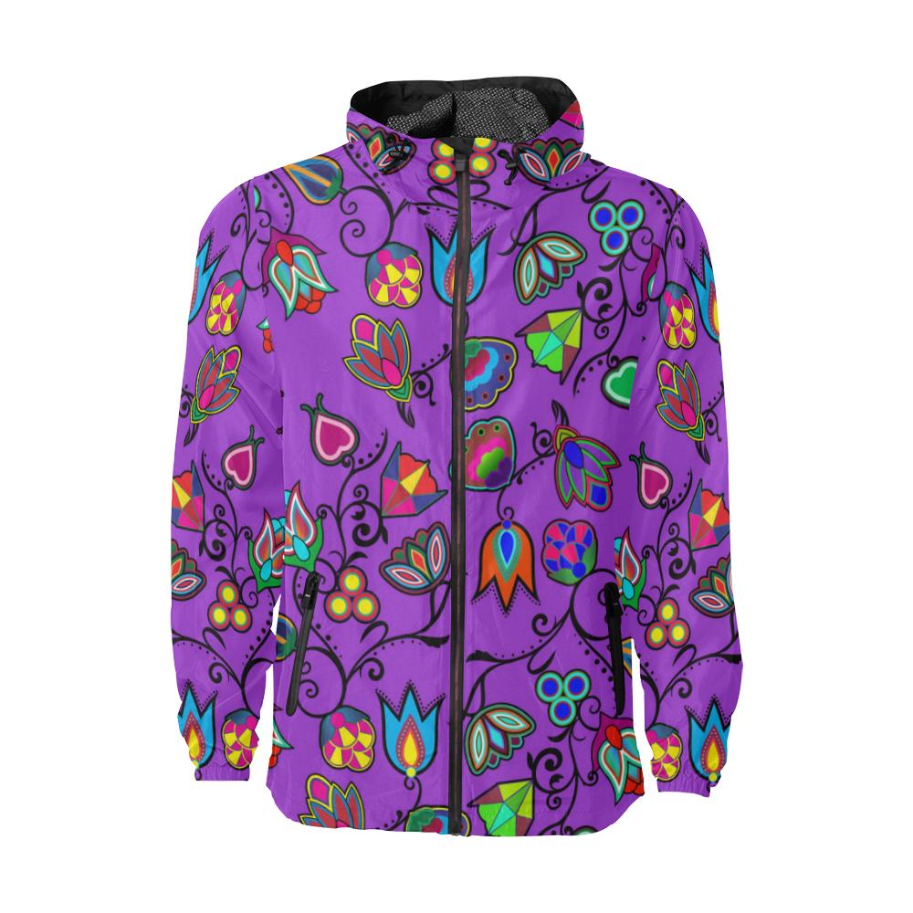 Indigenous Paisley - Dark Orchid Unisex All Over Print Windbreaker (Model H23) All Over Print Windbreaker for Men (H23) e-joyer 