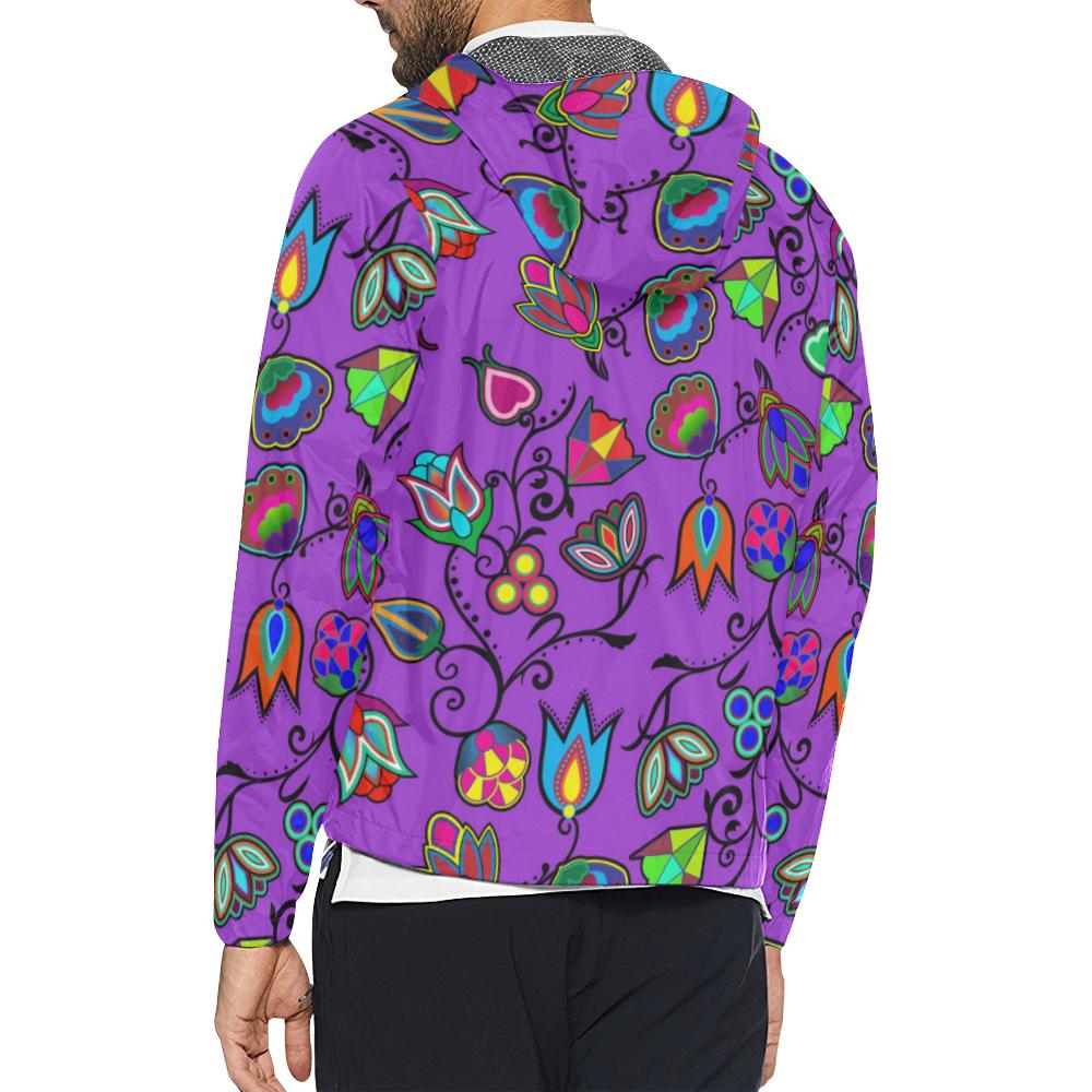 Indigenous Paisley - Dark Orchid Unisex All Over Print Windbreaker (Model H23) All Over Print Windbreaker for Men (H23) e-joyer 