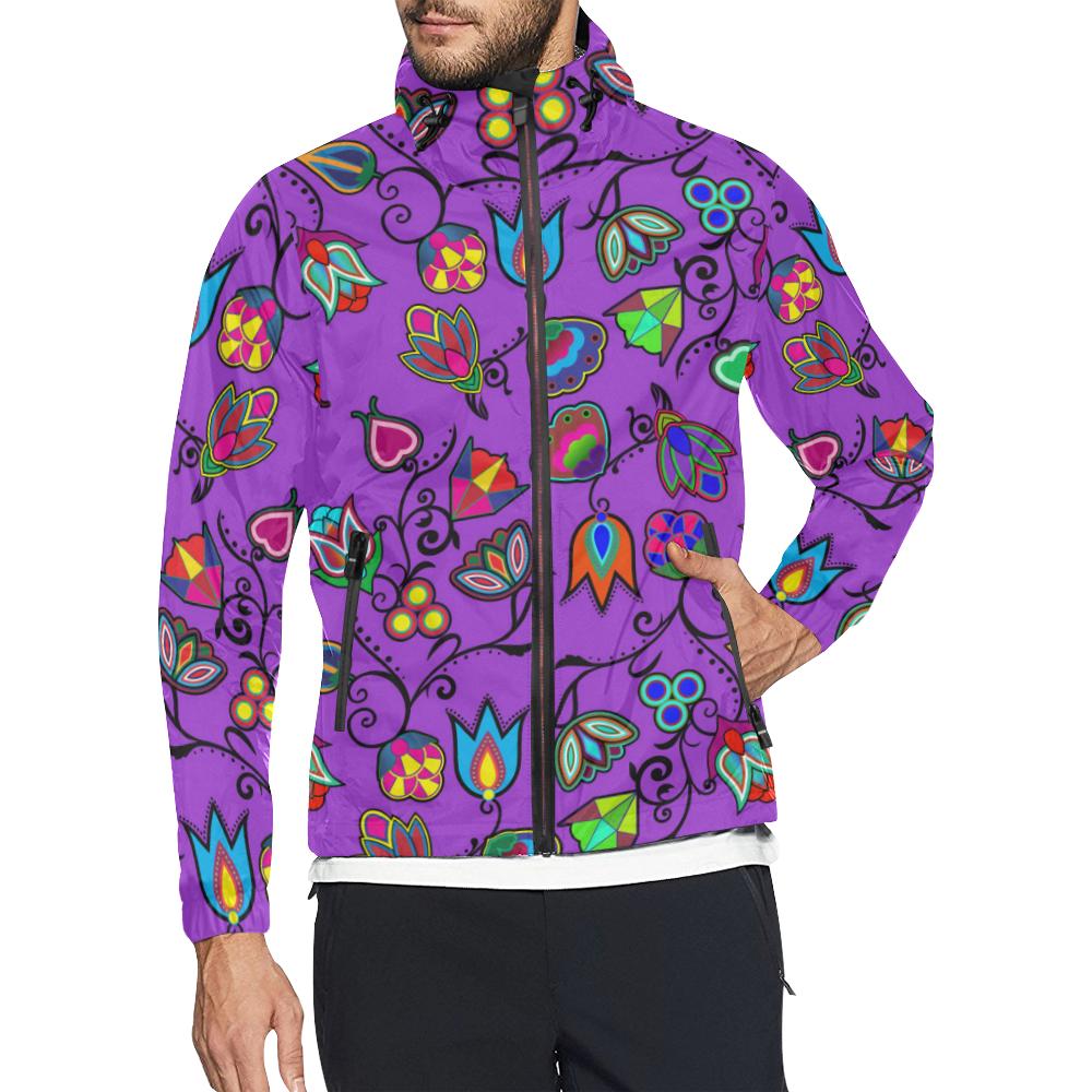 Indigenous Paisley - Dark Orchid Unisex All Over Print Windbreaker (Model H23) All Over Print Windbreaker for Men (H23) e-joyer 