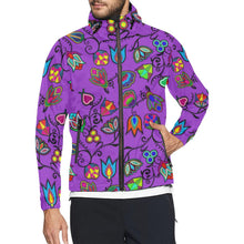 Load image into Gallery viewer, Indigenous Paisley - Dark Orchid Unisex All Over Print Windbreaker (Model H23) All Over Print Windbreaker for Men (H23) e-joyer 
