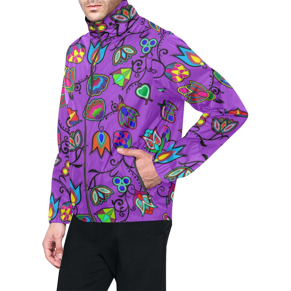 Indigenous Paisley - Dark Orchid Unisex All Over Print Windbreaker (Model H23) All Over Print Windbreaker for Men (H23) e-joyer 