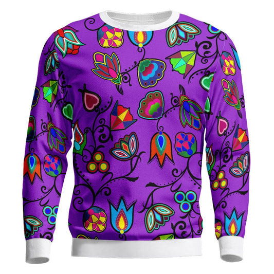 Indigenous Paisley Dark Orchid Unisex Crewneck Long Sleeve Top 49 Dzine 