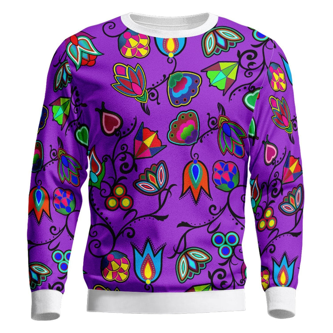 Indigenous Paisley Dark Orchid Unisex Crewneck Long Sleeve Top 49 Dzine 