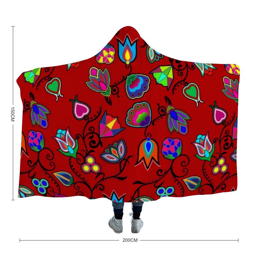 Indigenous Paisley Dark Red Hooded Blanket 49 Dzine 