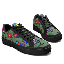 Load image into Gallery viewer, Indigenous Paisley Dark Sea Aapisi Low Top Canvas Shoes Black Sole aapisi Herman 
