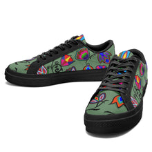 Load image into Gallery viewer, Indigenous Paisley Dark Sea Aapisi Low Top Canvas Shoes Black Sole aapisi Herman 
