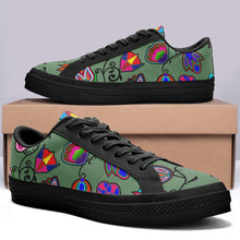 Load image into Gallery viewer, Indigenous Paisley Dark Sea Aapisi Low Top Canvas Shoes Black Sole aapisi Herman 
