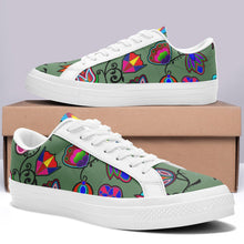 Load image into Gallery viewer, Indigenous Paisley Dark Sea Aapisi Low Top Canvas Shoes White Sole aapisi Herman 
