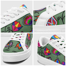 Load image into Gallery viewer, Indigenous Paisley Dark Sea Aapisi Low Top Canvas Shoes White Sole aapisi Herman 
